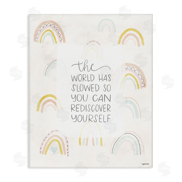 stupell industries Lady Louise Designs | The World Has Slowed Rediscover Yourself Motivational Phrase Wall Art