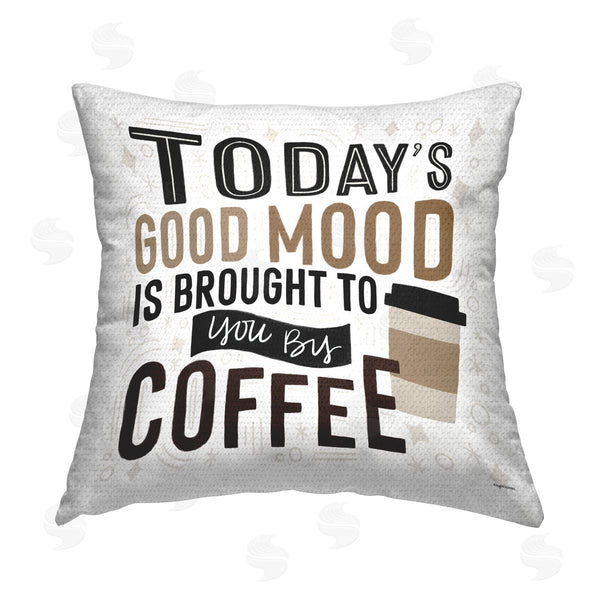 Stupell Industries Lady Louise Designs | Today's Good Mood By Coffee Printed Throw Pillow