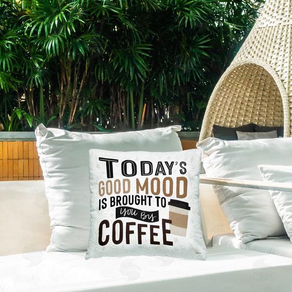 Stupell Industries Lady Louise Designs | Today's Good Mood By Coffee Printed Throw Pillow