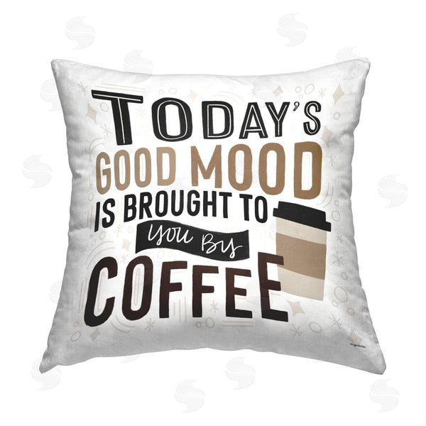 stupell industries Lady Louise Designs | Today's Good Mood by Coffee Printed Throw Pillow