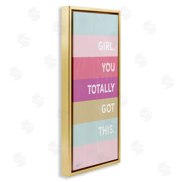 Stupell Industries Lady Louise Designs | Totally Got This Motivational Phrase Stripes