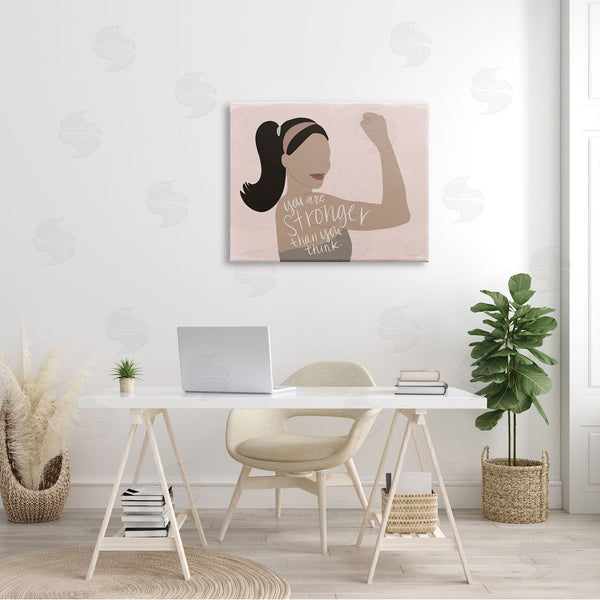 Stupell Industries Lady Louise Designs | You're Stronger Than You Think Phrase Motivational Woman Wall Art