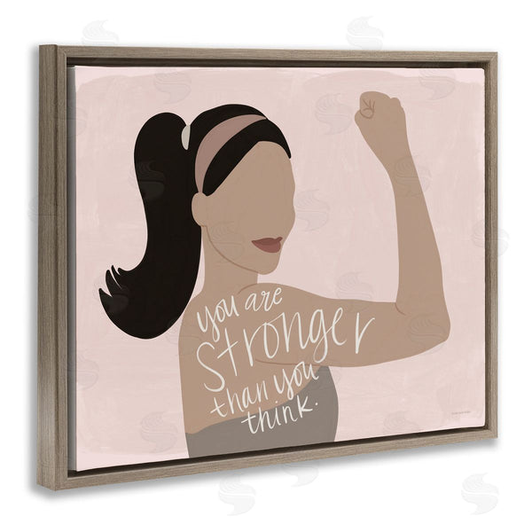Stupell Industries Lady Louise Designs | You're Stronger Than You Think Phrase Motivational Woman Wall Art