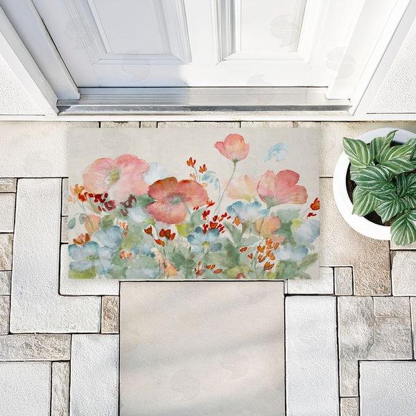 Stupell Industries Lanie Loreth | A Day With Pink Flowers Non-Woven Door Mat