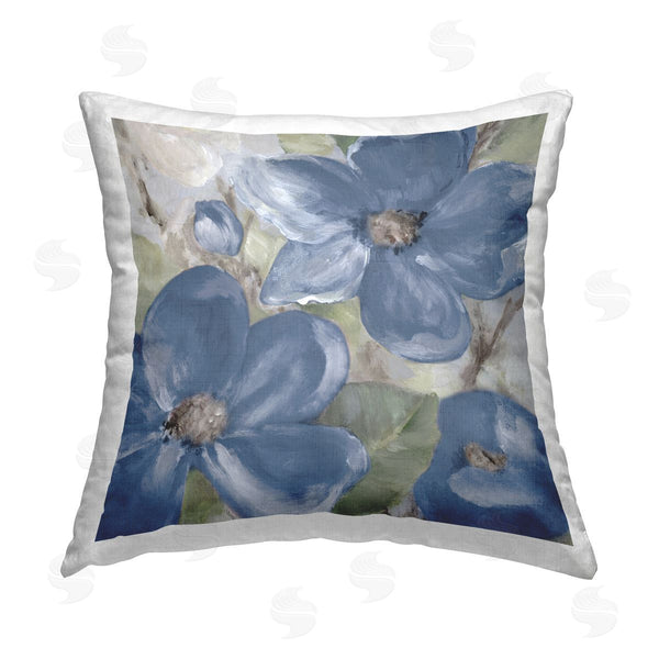 stupell industries Lanie Loreth | Abstract Blue Wildflowers Printed Throw Pillow