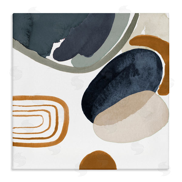 stupell industries Lanie Loreth | Abstract Rounded Shapes Striped Pattern Watercolor Detail Wall Art