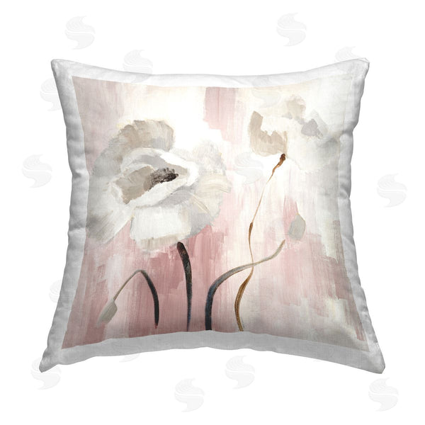 stupell industries Lanie Loreth | Abstract White Blossoms Printed Throw Pillow