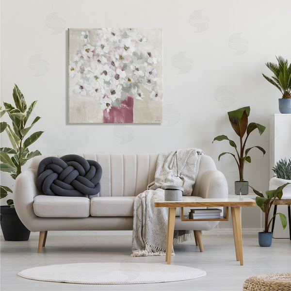 Stupell Industries Lanie Loreth | Abstract White Daisy Bouquet Contemporary Flowers Red Vase Wall Art