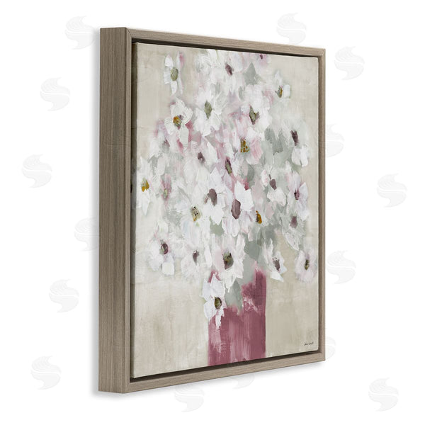 Stupell Industries Lanie Loreth | Abstract White Daisy Bouquet Contemporary Flowers Red Vase Wall Art