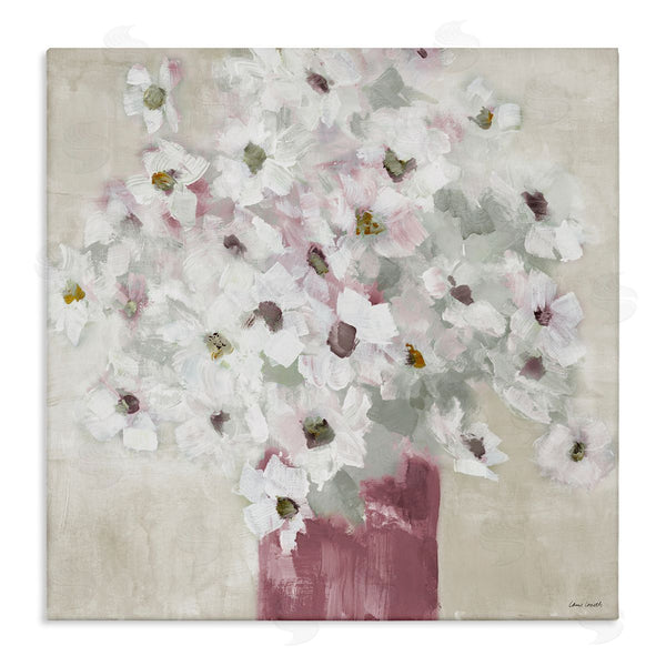 stupell industries Lanie Loreth | Abstract White Daisy Bouquet Contemporary Flowers Red Vase Wall Art