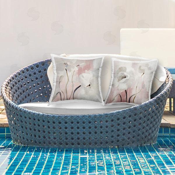 Stupell Industries Lanie Loreth | Abstract White Poppies Printed Throw Pillow Set