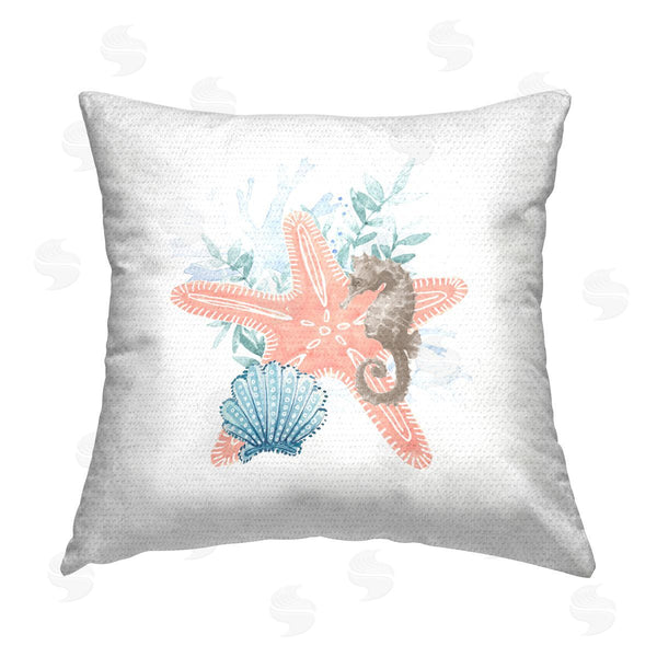 Stupell Industries Lanie Loreth | Aquatic Sea Life Starfish Printed Throw Pillow