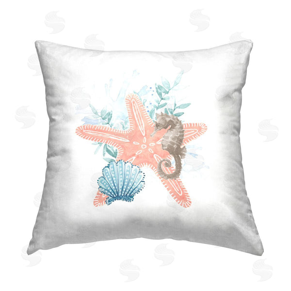 stupell industries Lanie Loreth | Aquatic Sea Life Starfish Printed Throw Pillow