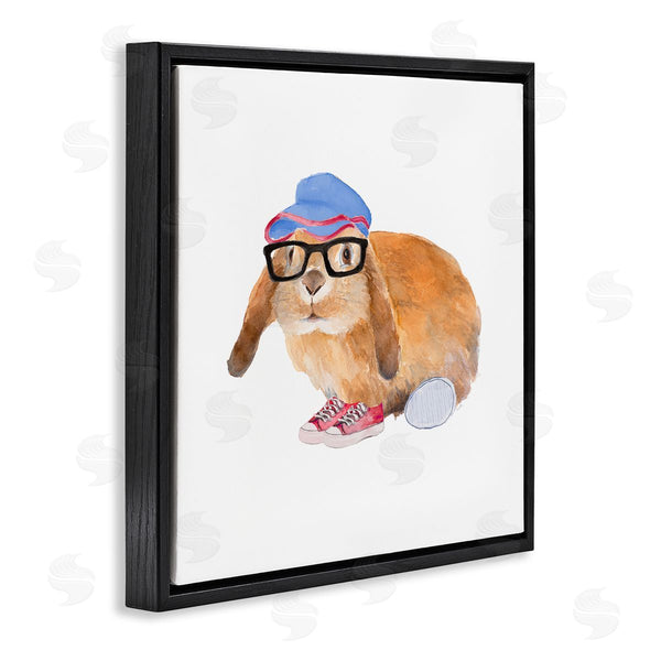 Stupell Industries Lanie Loreth | Baby Rabbit Glasses Blue Hat Playful Red Shoes Wall Art