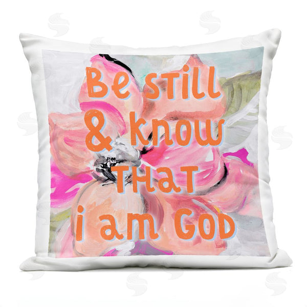 Stupell Industries Lanie Loreth | Be Still Pink Florals Throw Pillow
