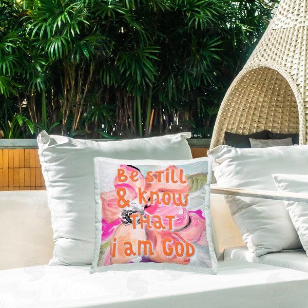 Stupell Industries Lanie Loreth | Be Still Pink Florals Throw Pillow