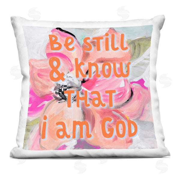 stupell industries Lanie Loreth | Be Still Pink Florals Throw Pillow