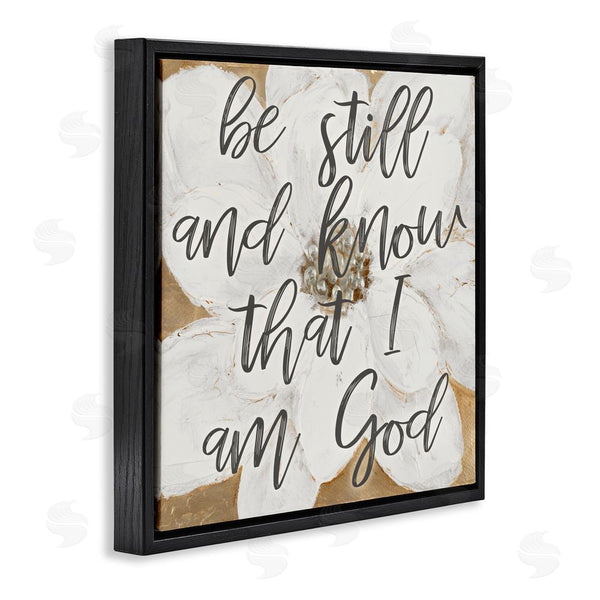 Stupell Industries Lanie Loreth | Be Still Script With Flower Wall Art
