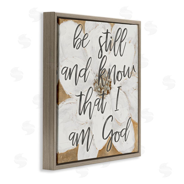 Stupell Industries Lanie Loreth | Be Still Script With Flower Wall Art