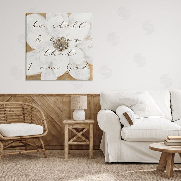 Stupell Industries Lanie Loreth | Be Still With White Magnolia Wall Art