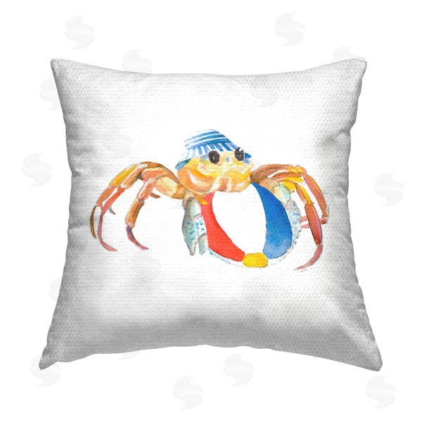 Stupell Industries Lanie Loreth | Beach Ball Crab Printed Throw Pillow