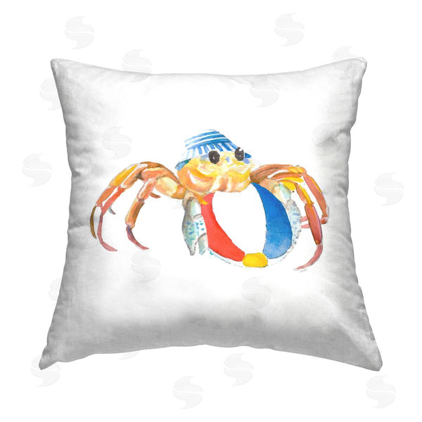 stupell industries Lanie Loreth | Beach Ball Crab Printed Throw Pillow
