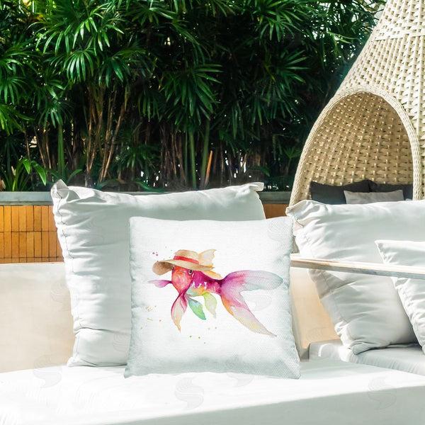 Stupell Industries Lanie Loreth | Beach Fish Watercolor Printed Throw Pillow