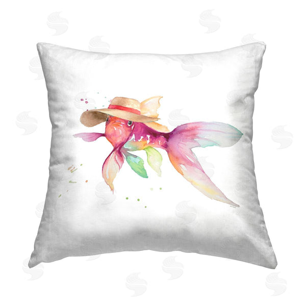 stupell industries Lanie Loreth | Beach Fish Watercolor Printed Throw Pillow