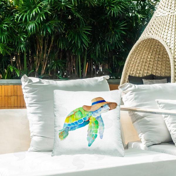 Stupell Industries Lanie Loreth | Beach Ready Turtle Printed Throw Pillow