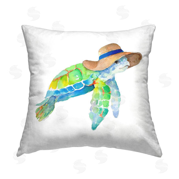 stupell industries Lanie Loreth | Beach Ready Turtle Printed Throw Pillow