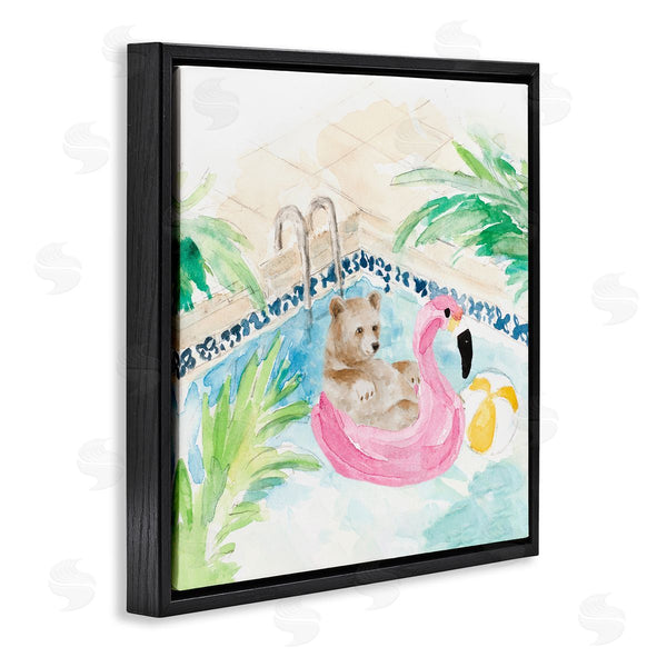 Stupell Industries Lanie Loreth | Bear Floating Summer Pool Lounging Wall Art
