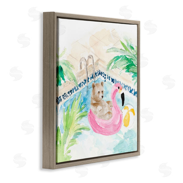 Stupell Industries Lanie Loreth | Bear Floating Summer Pool Lounging Wall Art