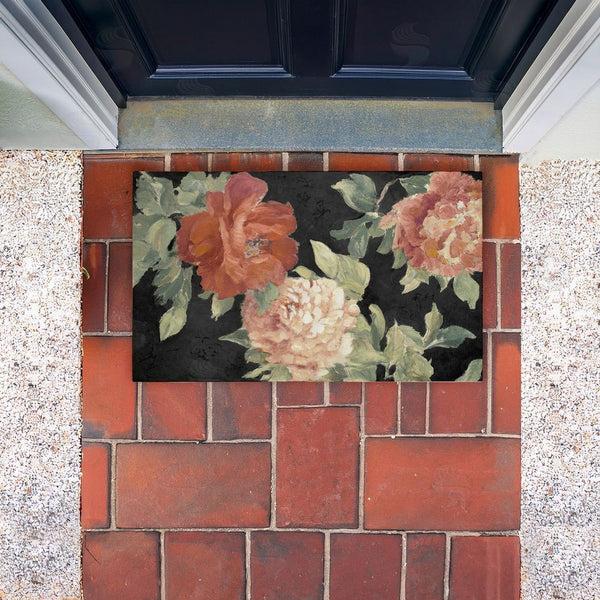 Stupell Industries Lanie Loreth | Beauty Of The Blossom On Black Non-Woven Door Mat