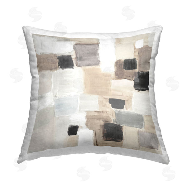stupell industries Lanie Loreth | Beige Asymmetrical Squares Printed Throw Pillow