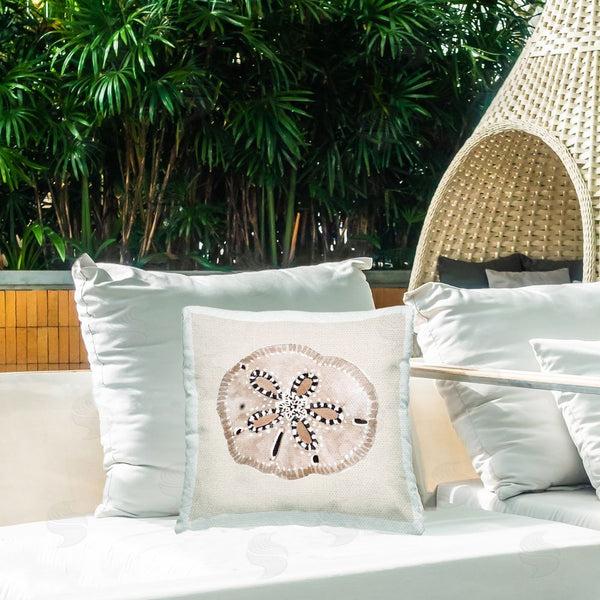 Stupell Industries Lanie Loreth | Beige Sand Dollar Details Throw Pillow