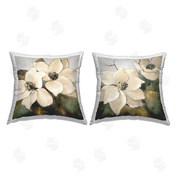 Stupell Industries Lanie Loreth | Blooming Magnolia Blossom Printed Throw Pillow Set