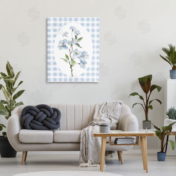 Stupell Industries Lanie Loreth | Blooms On Blue Checkers Wall Art