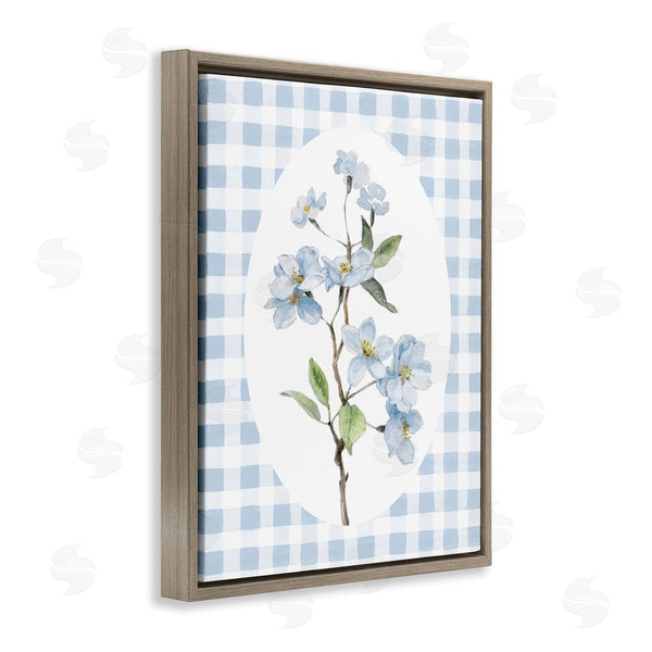 Stupell Industries Lanie Loreth | Blooms On Blue Checkers Wall Art