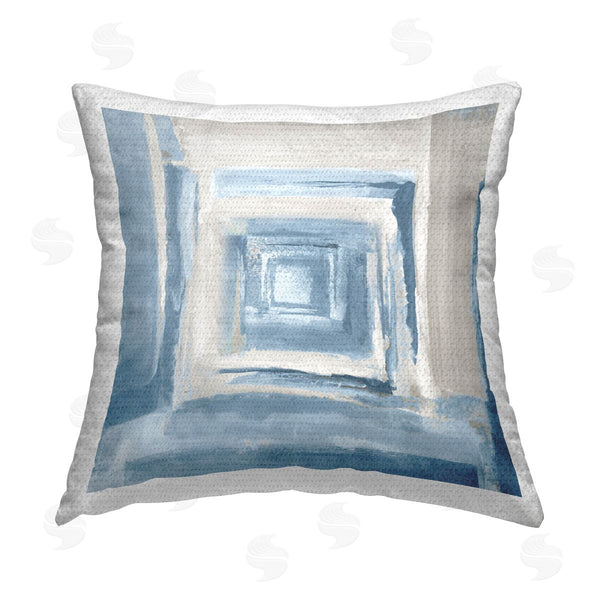 Stupell Industries Lanie Loreth | Blue & Beige Squares Printed Throw Pillow