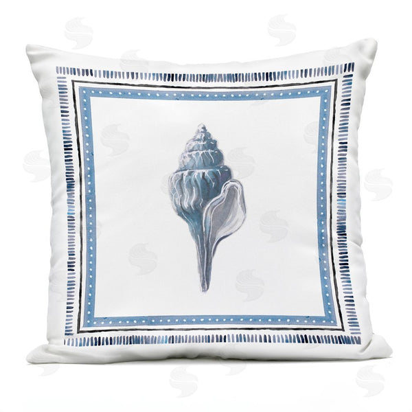 Stupell Industries Lanie Loreth | Blue Bordered Conch Shell Throw Pillow