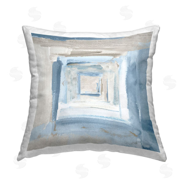 stupell industries Lanie Loreth | Blue Layered Squares Printed Throw Pillow