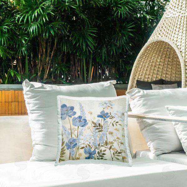 Stupell Industries Lanie Loreth | Blue Wildflower Meadow Throw Pillow