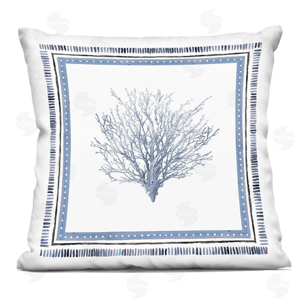 stupell industries Lanie Loreth | Bordered Oceanic Coral Printed Throw Pillow