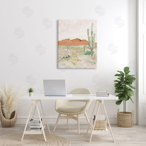 Stupell Industries Lanie Loreth | Cactus Plants Dry Desert Scene Distant Cliffs Wall Art