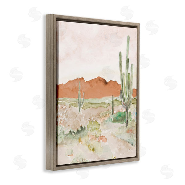 Stupell Industries Lanie Loreth | Cactus Plants Dry Desert Scene Distant Cliffs Wall Art
