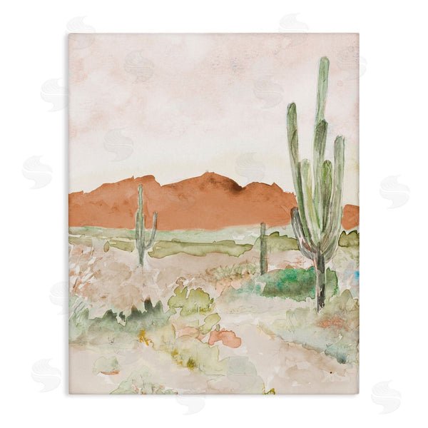 stupell industries Lanie Loreth | Cactus Plants Dry Desert Scene Distant Cliffs Wall Art