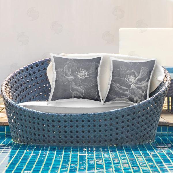 Stupell Industries Lanie Loreth | Chalkboard Magnolia Blossom Sketch Printed Throw Pillow Set