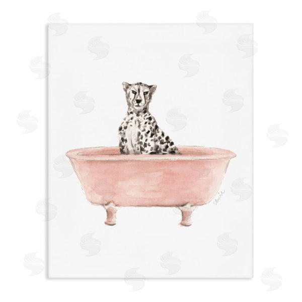 stupell industries Lanie Loreth | Cheetah in Pink Tub Wall Art