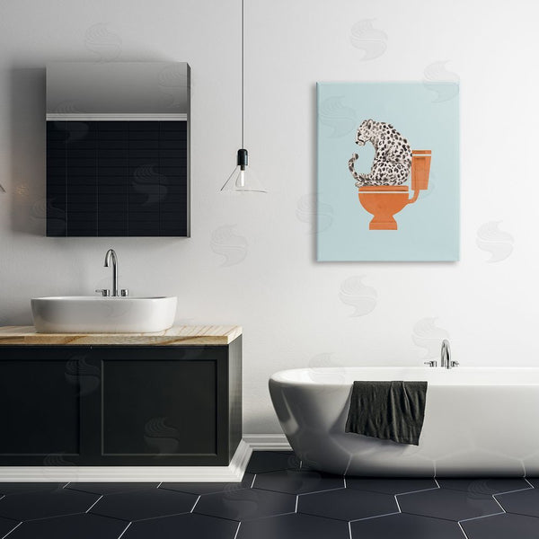Stupell Industries Lanie Loreth | Cheetah On Bathroom Toilet Wall Art