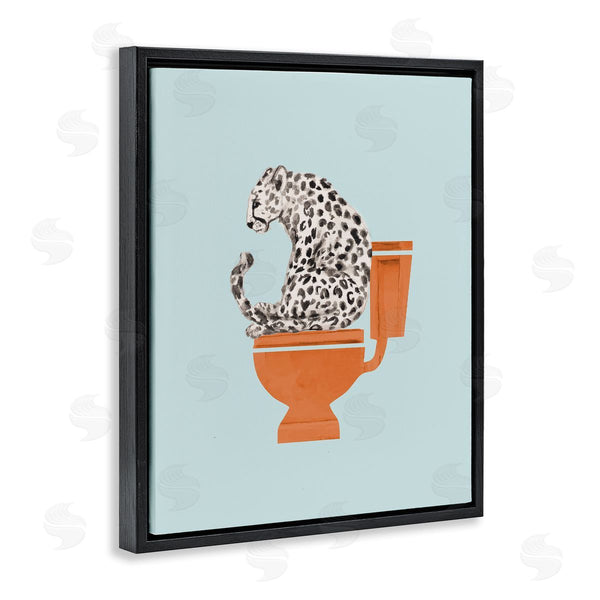 Stupell Industries Lanie Loreth | Cheetah On Bathroom Toilet Wall Art